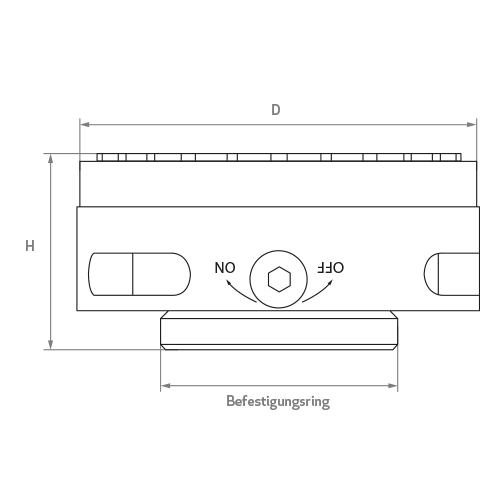 Zeichnung der Magnetbasis Magbase 3D