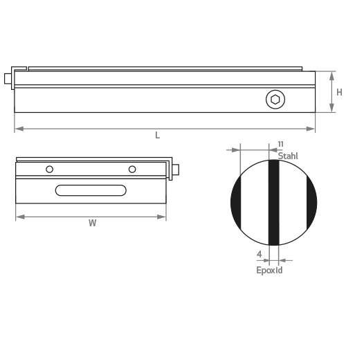Zeichnung der Aufspannplatte Neomill Compact palette